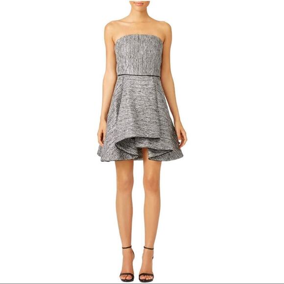 Hunter Bell Womens Size 4 Grace Dress Strapless Cocktail Gray Silver Mini Gown - Picture 1 of 16